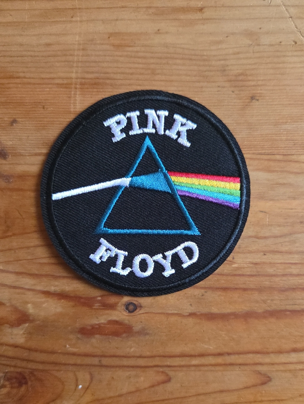 Pink Floyd Dark Side Of The Moon Patch Circular Embroidered Prism Band Logo New